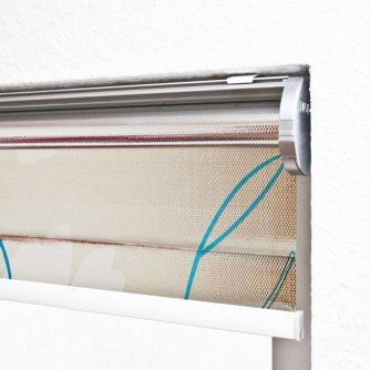 Trend Line electrical roller blind with print, installation by support rail in the recess Trend Line electrical roller blind with print, installation by support rail in the recess