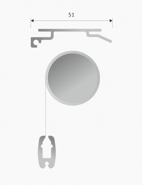 Trend-Line with support rail for installation to te top Trend-Line with support rail for installation to te top