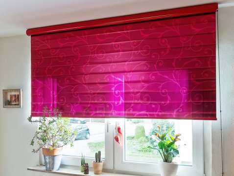 Decorative film roller blind for sun protection with printing Decorative film roller blind for sun protection with printing