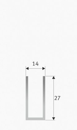 Side guides U27 for roller blinds Side guides U27 for roller blinds