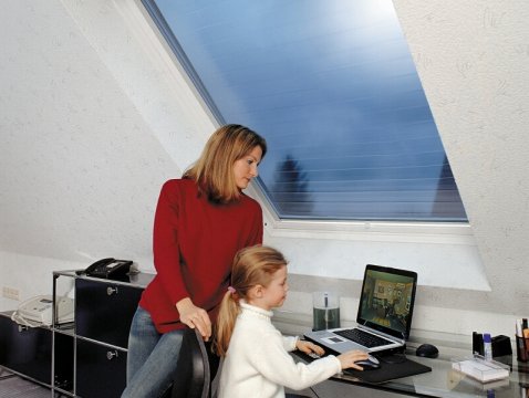 Roller blind for Velux windows for glare and heat protection Roller blind for Velux windows for glare and heat protection