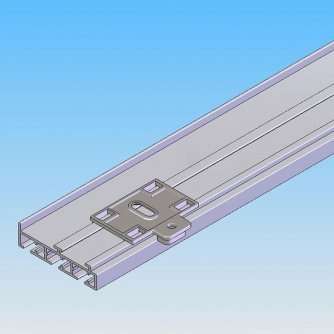 Panel glide system installation of the rail with carrier to the ceiling Panel glide system installation of the rail with carrier to the ceiling