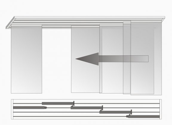 Panel glide system 4 runs one-sided right Panel glide system 4 runs one-sided right