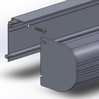 installation of XXL roller blinds by the rear part to the backp