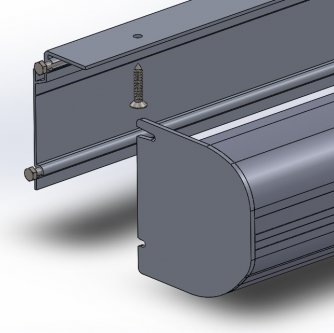 installation of XXL roller blinds by the rear part to the top