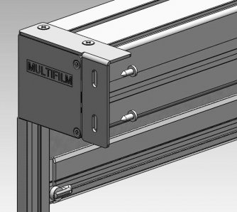 Blende F1 Montage mittels Lappen zur Seite