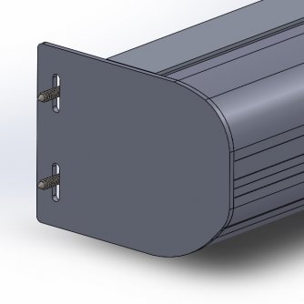 Blende F2 Montage mittels Seitenplatten zur Seite nach hinten