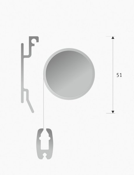 Trend-Line Rollo mit Trägerschiene für Montage an die Wand Trend-Line Rollo mit Trägerschiene für Montage an die Wand